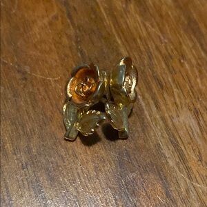 Gold Rose Stud Earrings